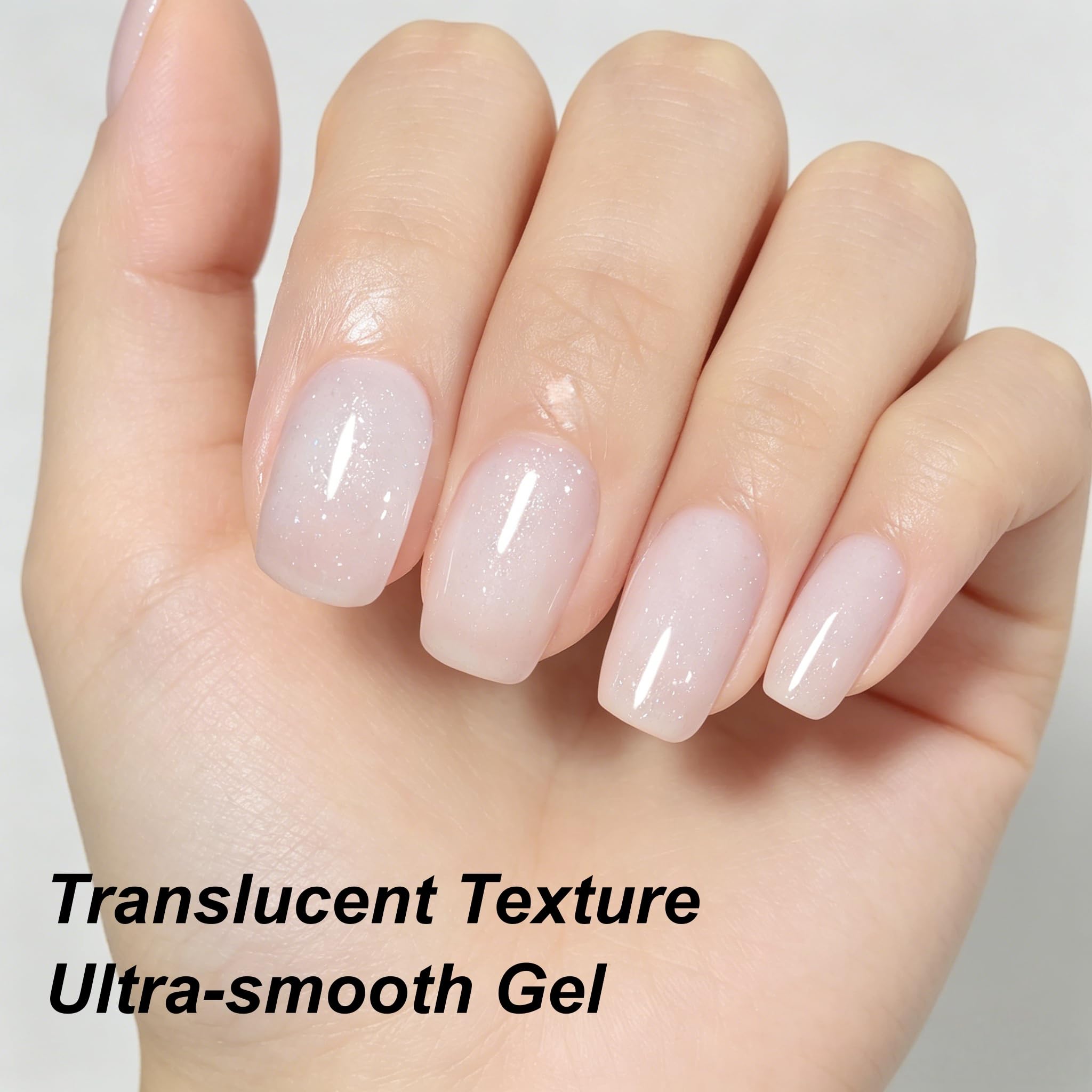 Amazon.com : YTD Likomey Nude Milky White Pearly Glitter Gel Nail